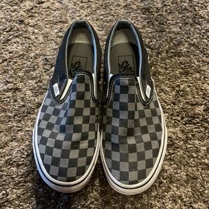 Checkerboard slip on vans size 7